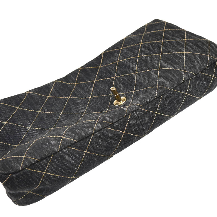 Chanel 2009-2010 Navy Denim Chain Shoulder Bag
