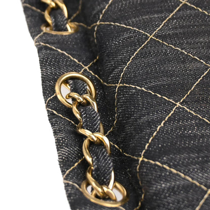Chanel 2009-2010 Navy Denim Chain Shoulder Bag
