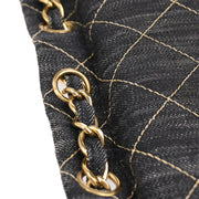 Chanel 2009-2010 Navy Denim Chain Shoulder Bag