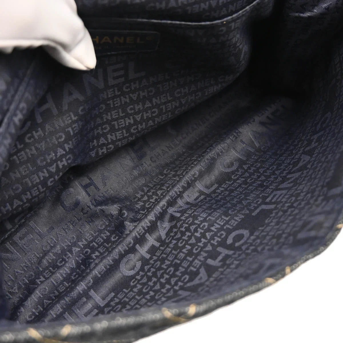 Chanel 2009-2010 Navy Denim Chain Shoulder Bag