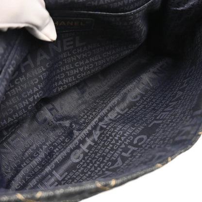 Chanel 2009-2010 Navy Denim Chain Shoulder Bag