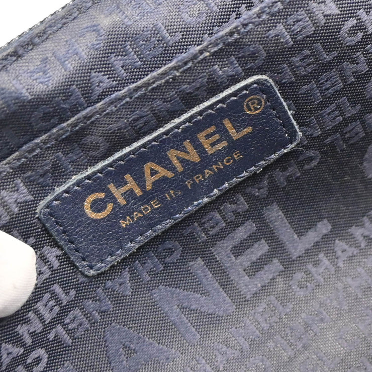 Chanel 2009-2010 Navy Denim Chain Shoulder Bag