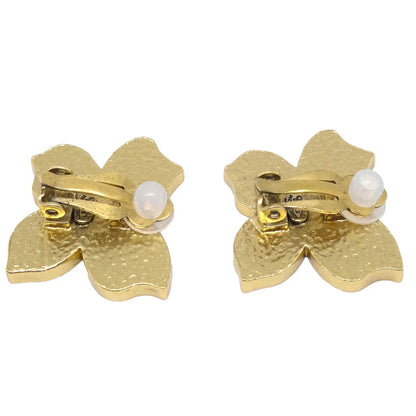 Chanel Black Gold Earrings Clip-On 02S
