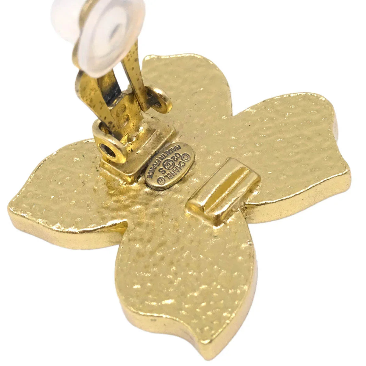 Chanel Black Gold Earrings Clip-On 02S