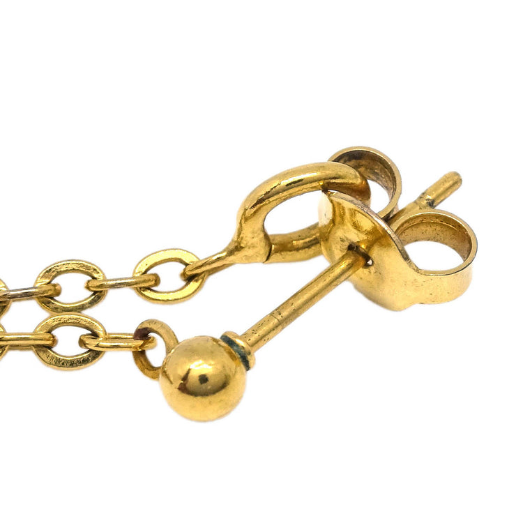 Chanel Dangle Piercing Earrings Gold 01P