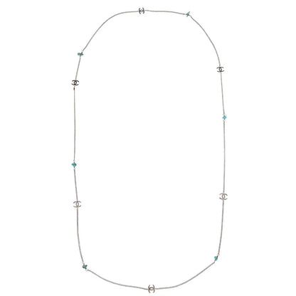 Chanel Chain Necklace Silver 97A