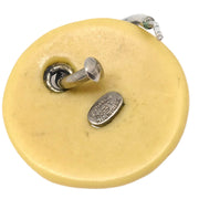 Chanel Dangle Piercing Earrings Beige Silver 00T