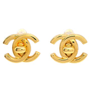 Chanel CC Turnlock Earrings Clip-On Gold Small 96A