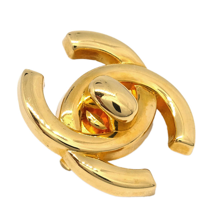 Chanel CC Turnlock Earrings Clip-On Gold Small 96A