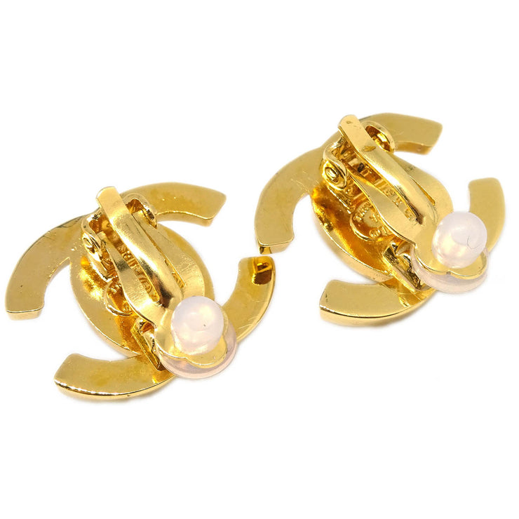 Chanel CC Turnlock Earrings Clip-On Gold Small 96A