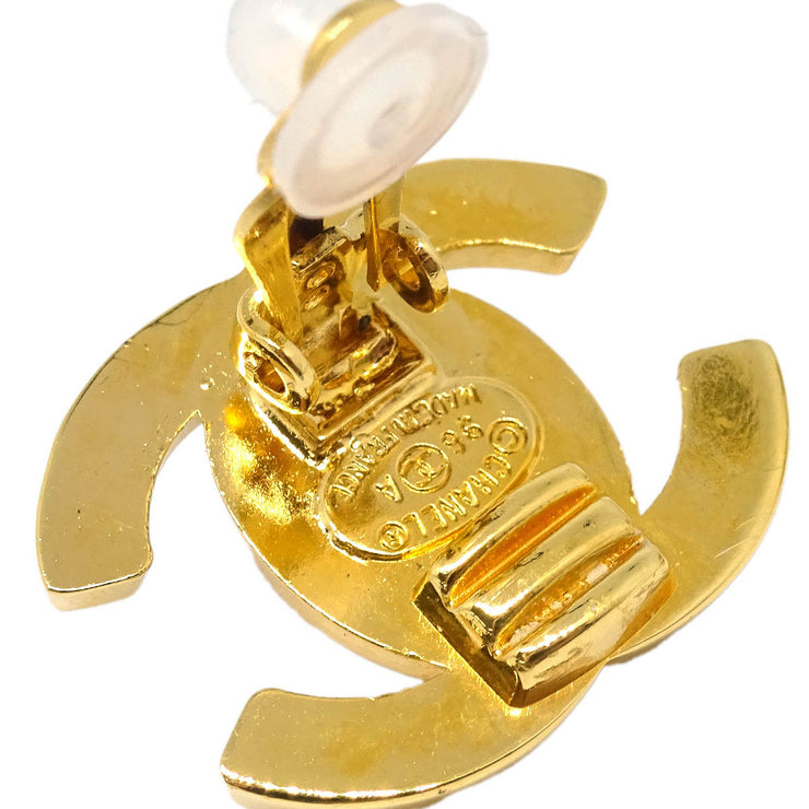 Chanel CC Turnlock Earrings Clip-On Gold Small 96A