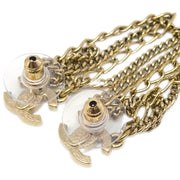 Chanel CC Dangle Piercing Earrings Gold 09P