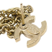 Chanel CC Dangle Piercing Earrings Gold 09P