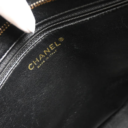 Chanel 2003-2004 Black Caviar Medallion Tote Handbag