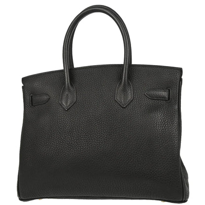 Hermes 2004 Black Taurillon Clemence Birkin 30 Handbag