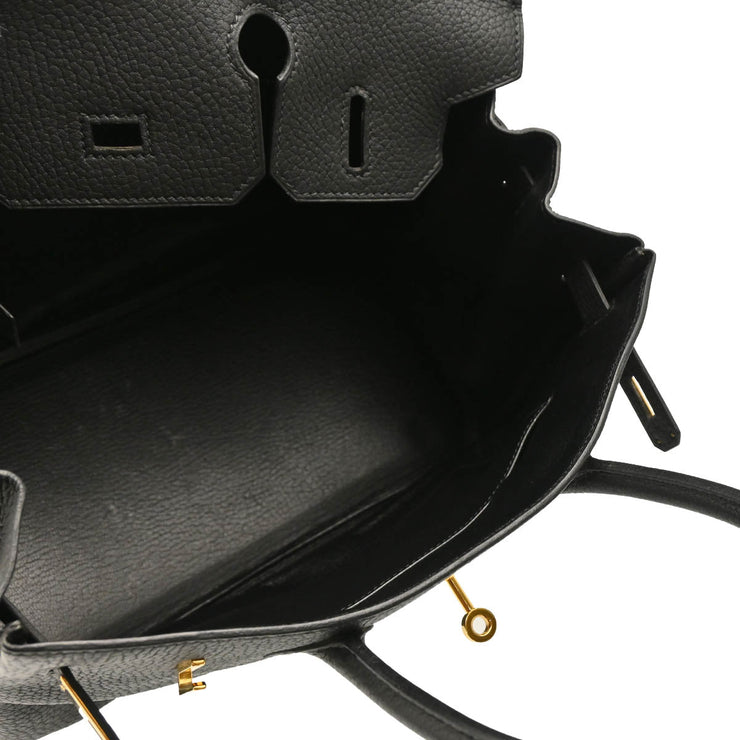 Hermes 2004 Black Taurillon Clemence Birkin 30 Handbag