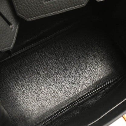 Hermes 2004 Black Taurillon Clemence Birkin 30 Handbag