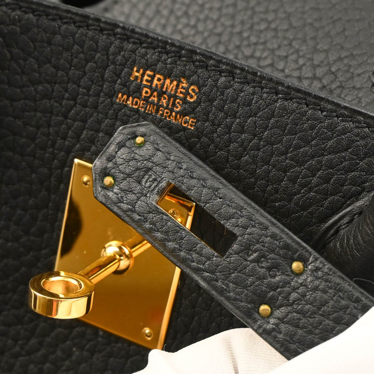 Hermes 2004 Black Taurillon Clemence Birkin 30 Handbag