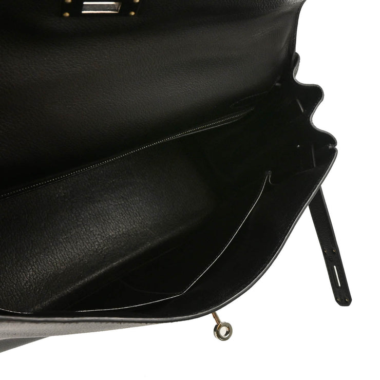 Hermes 2005 Black Chevre Kelly 32 Retourne 2way Shoulder Handbag