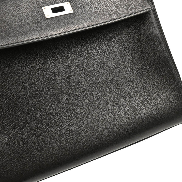 Hermes 2005 Black Chevre Kelly 32 Retourne 2way Shoulder Handbag
