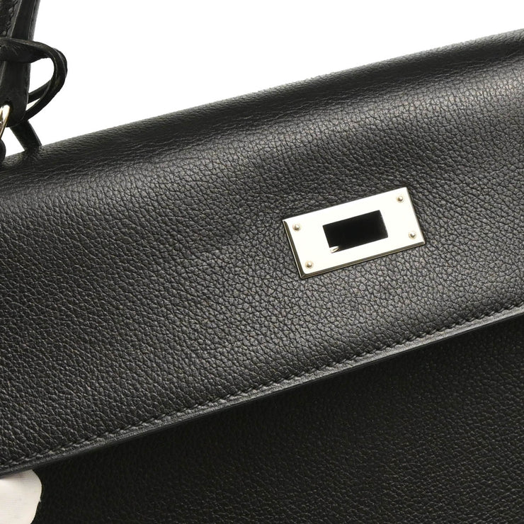 Hermes 2005 Black Chevre Kelly 32 Retourne 2way Shoulder Handbag