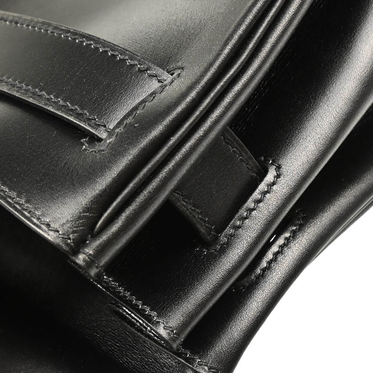 Hermes 1998 Black Box Calf Kelly 40 Retourne Handbag