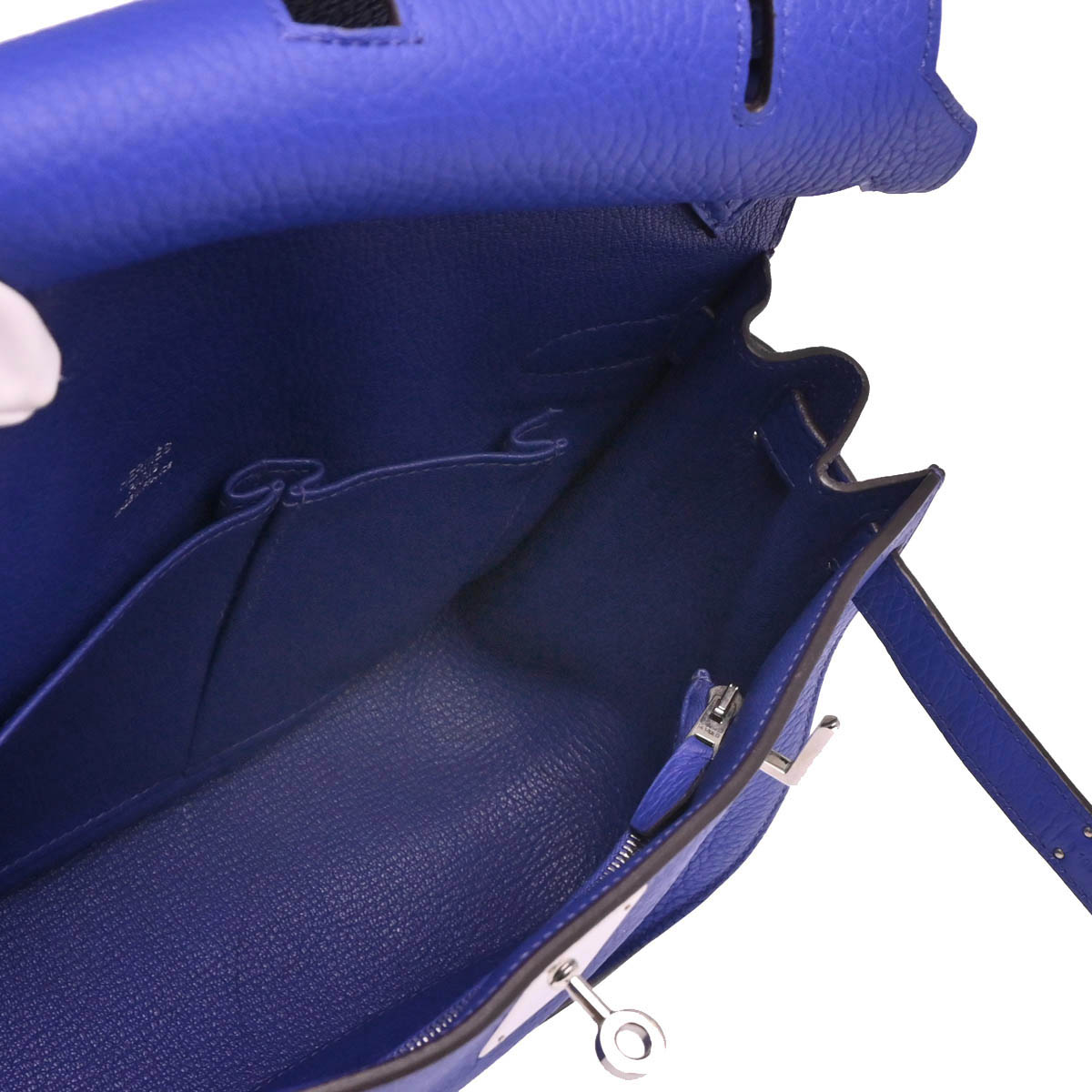 Hermes 2012 Blue Electric Taurillon Clemence Jypsiere 28 Shoulder Bag