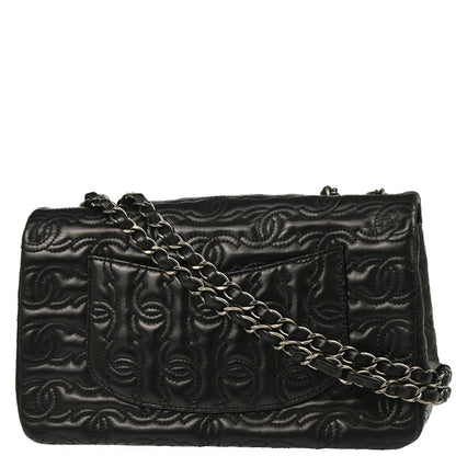Chanel 2014 Black Lambskin CC Stitch Shoulder Bag