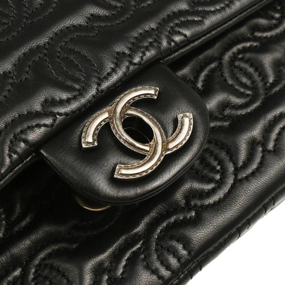 Chanel 2014 Black Lambskin CC Stitch Shoulder Bag
