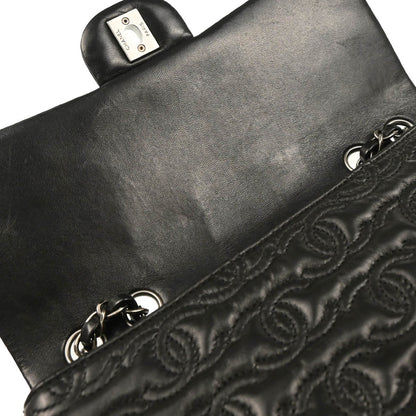 Chanel 2014 Black Lambskin CC Stitch Shoulder Bag