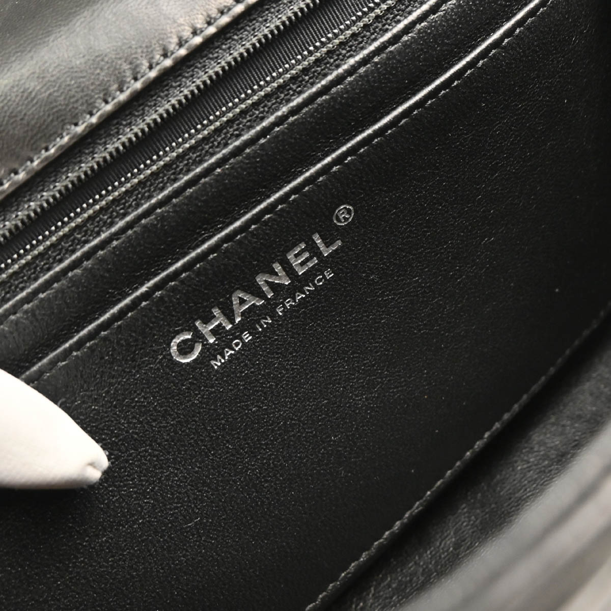 Chanel 2014 Black Lambskin CC Stitch Shoulder Bag