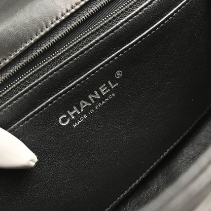 Chanel 2014 Black Lambskin CC Stitch Shoulder Bag