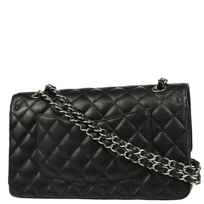 Chanel 2017-2018 Black Caviar Medium Classic Double Flap Shoulder Bag
