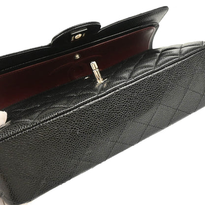 Chanel 2017-2018 Black Caviar Medium Classic Double Flap Shoulder Bag