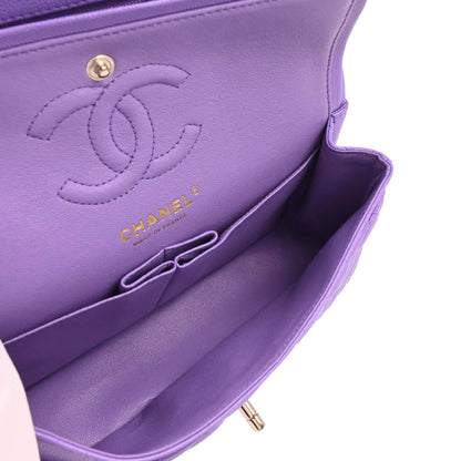 Chanel 2019 Purple Caviar Small Classic Double Flap Shoulder Bag