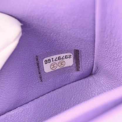 Chanel 2019 Purple Caviar Small Classic Double Flap Shoulder Bag