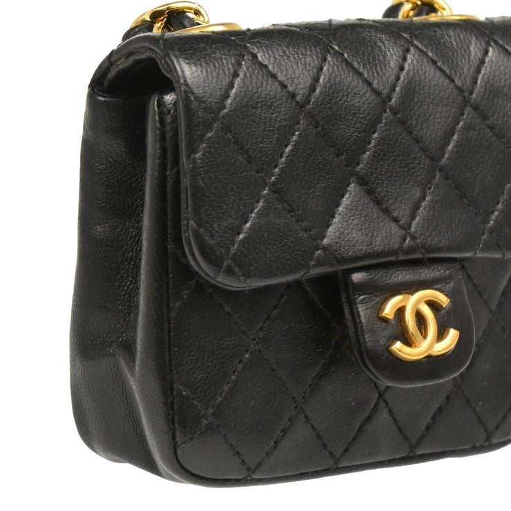 Chanel Black Lambskin Classic Flap Micro Bum Belt Bag