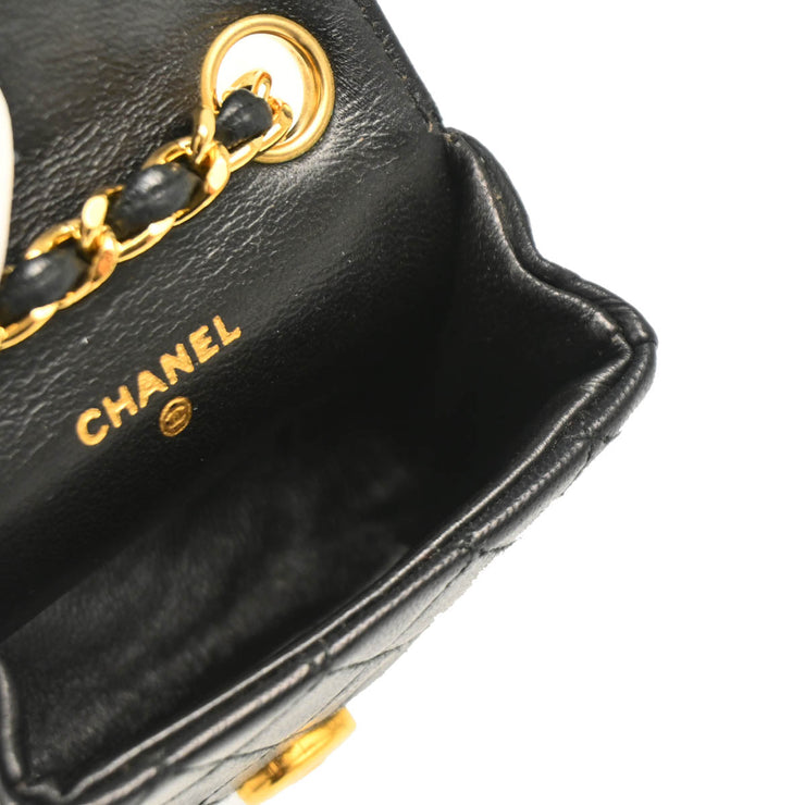 Chanel Black Lambskin Classic Flap Micro Bum Belt Bag