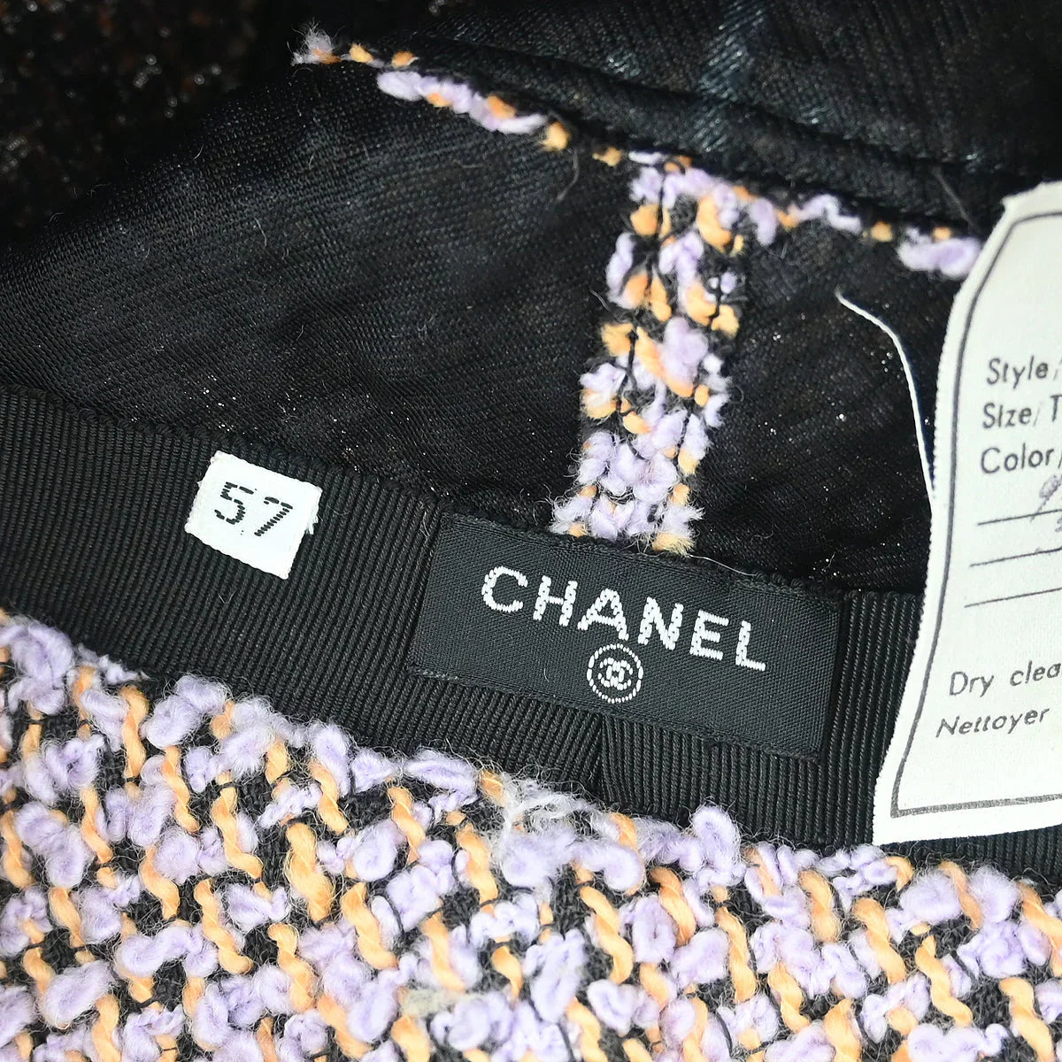 Chanel Purple Wool Bucket Hat #57 Small Good