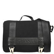 Chanel 2005-2006 Black Felt Nylon Sport Line 2way Shoulder Handbag