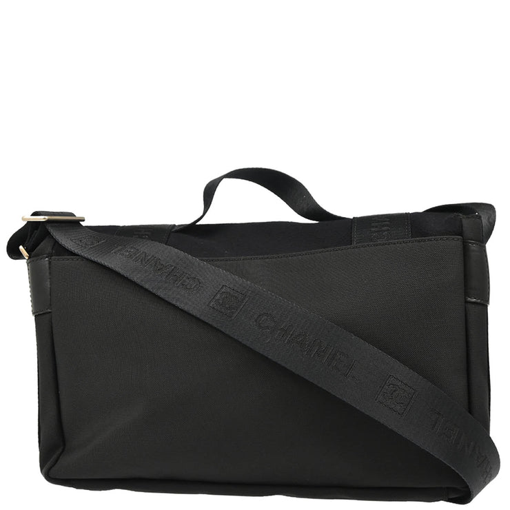 Chanel 2005-2006 Black Felt Nylon Sport Line 2way Shoulder Handbag