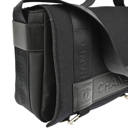 Chanel 2005-2006 Black Felt Nylon Sport Line 2way Shoulder Handbag