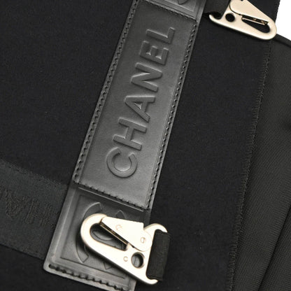 Chanel 2005-2006 Black Felt Nylon Sport Line 2way Shoulder Handbag