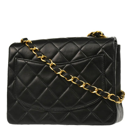 Chanel 1997-1999 Black Lambskin Mini Classic Square Flap Shoulder Bag