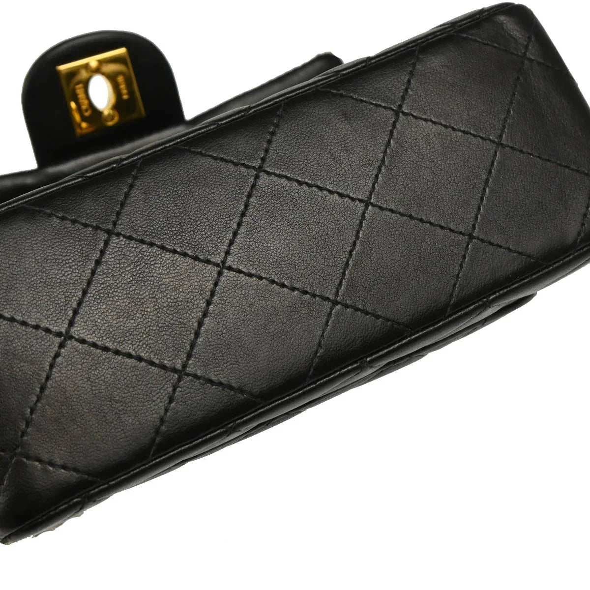 Chanel 1997-1999 Black Lambskin Mini Classic Square Flap Shoulder Bag