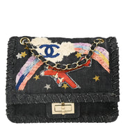 Chanel 2005-2006 Indigo Denim Night Flight Mademoiselle Lock Shoulder Bag