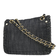 Chanel 2005-2006 Indigo Denim Night Flight Mademoiselle Lock Shoulder Bag