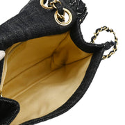 Chanel 2005-2006 Indigo Denim Night Flight Mademoiselle Lock Shoulder Bag