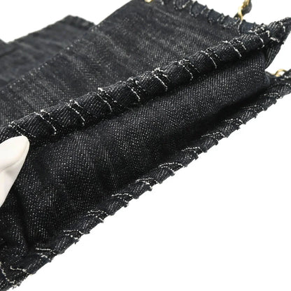 Chanel 2005-2006 Indigo Denim Night Flight Mademoiselle Lock Shoulder Bag