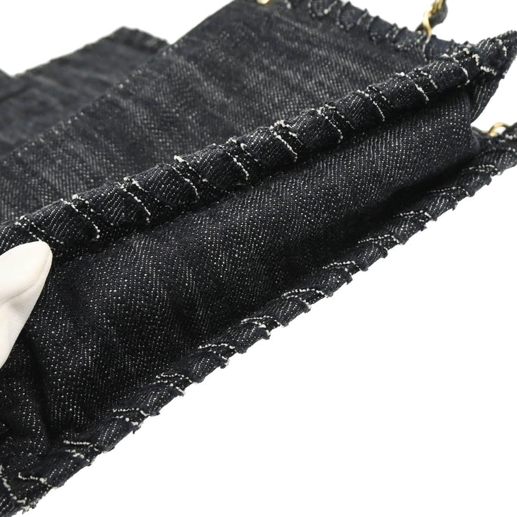 Chanel 2005-2006 Indigo Denim Night Flight Mademoiselle Lock Shoulder Bag